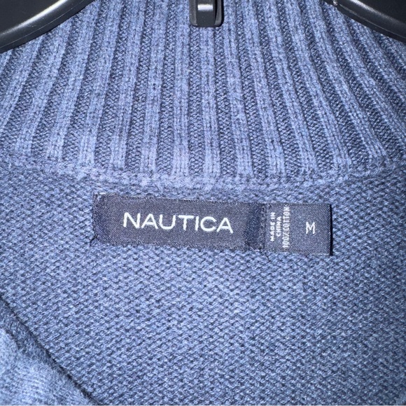 Men's Blue and Navy Striped Sweater - Picture 3 of 4